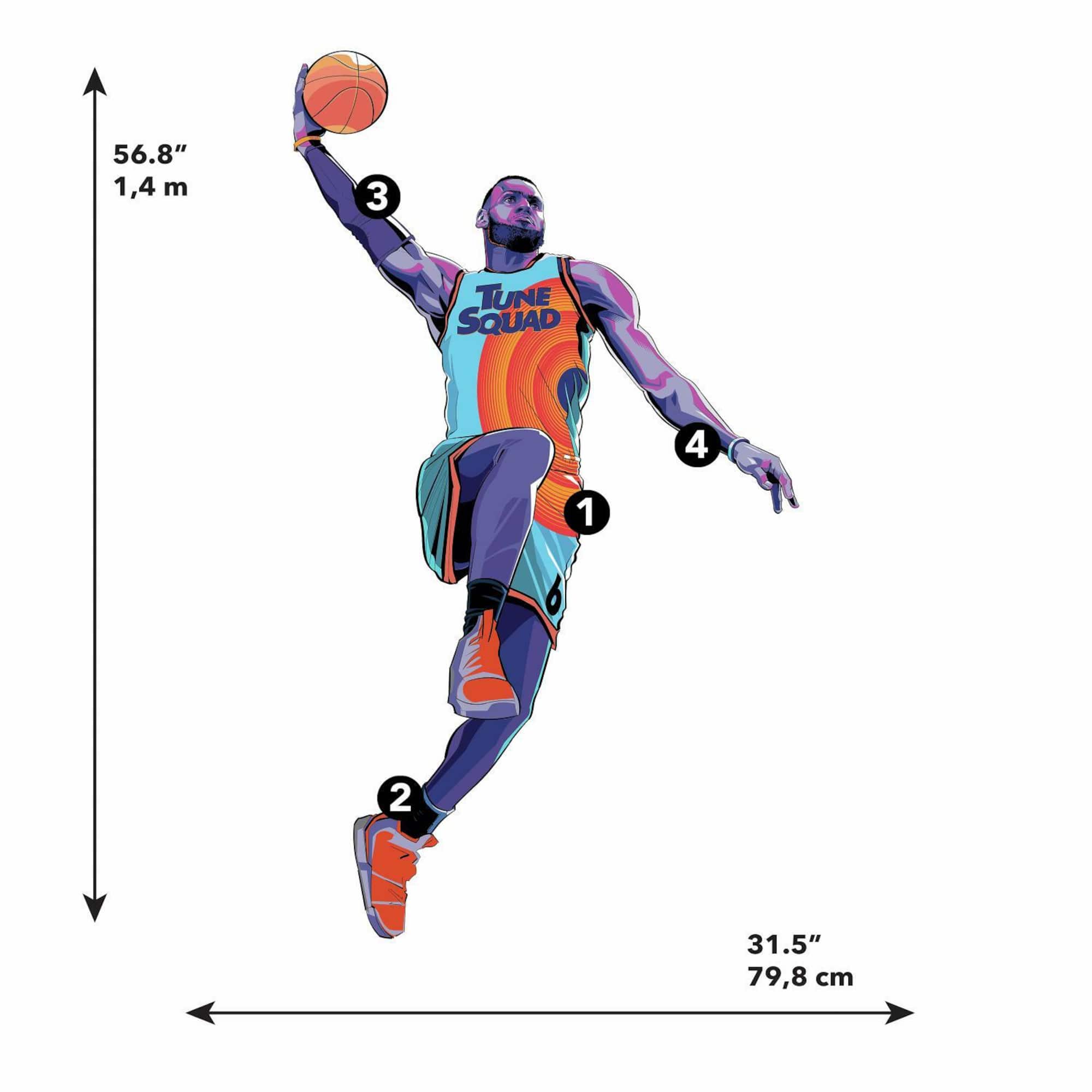 RoomMates Space Jam Lebron Peel & Stick Giant Wall Decal